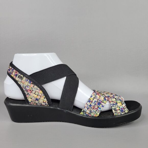 Bernie Mev Womens Splash Lisa Sandal Crisscross Elastic Strap Multicolor Size 38 - Picture 2 of 12